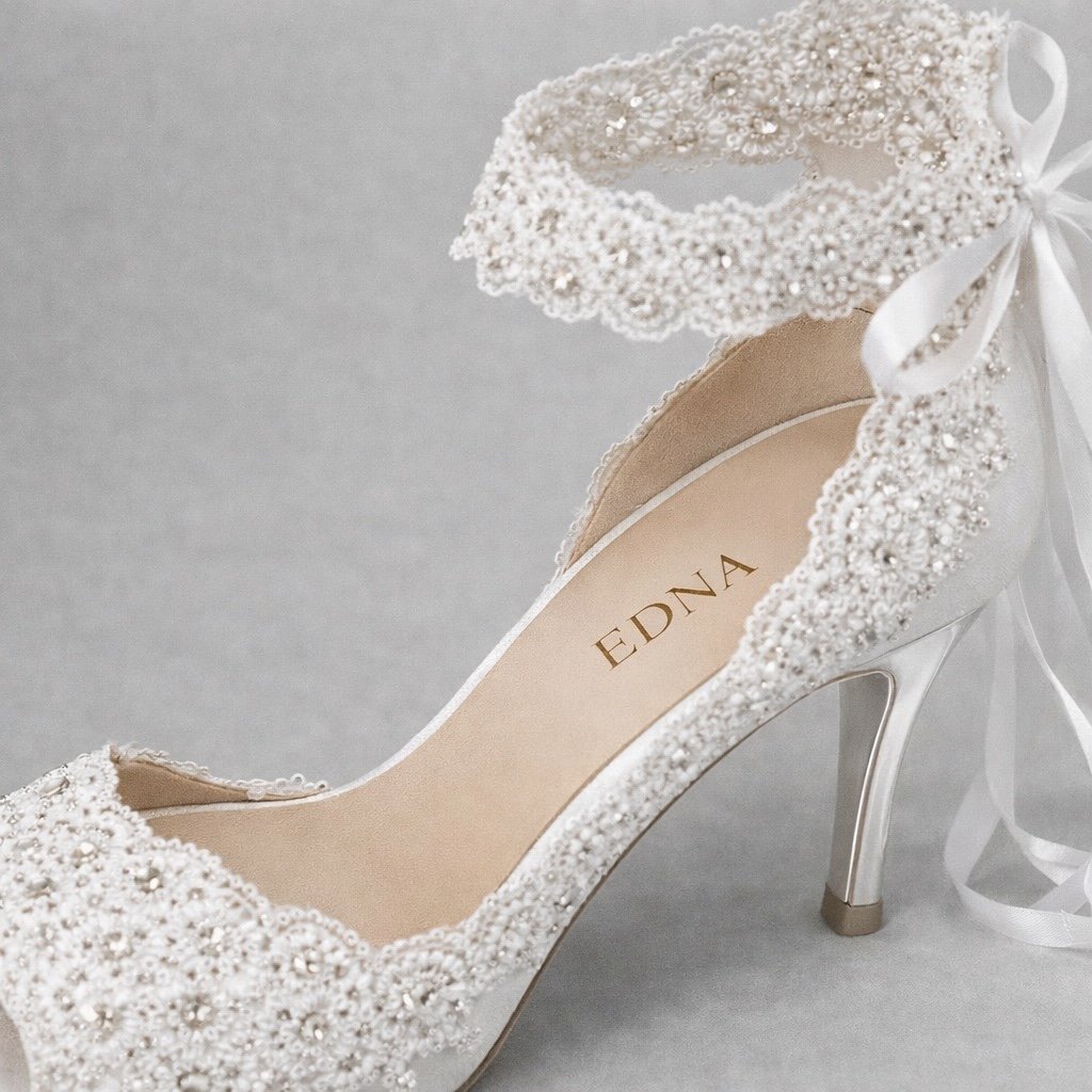 EDNA Pearl Lace Bridal Stiletto
