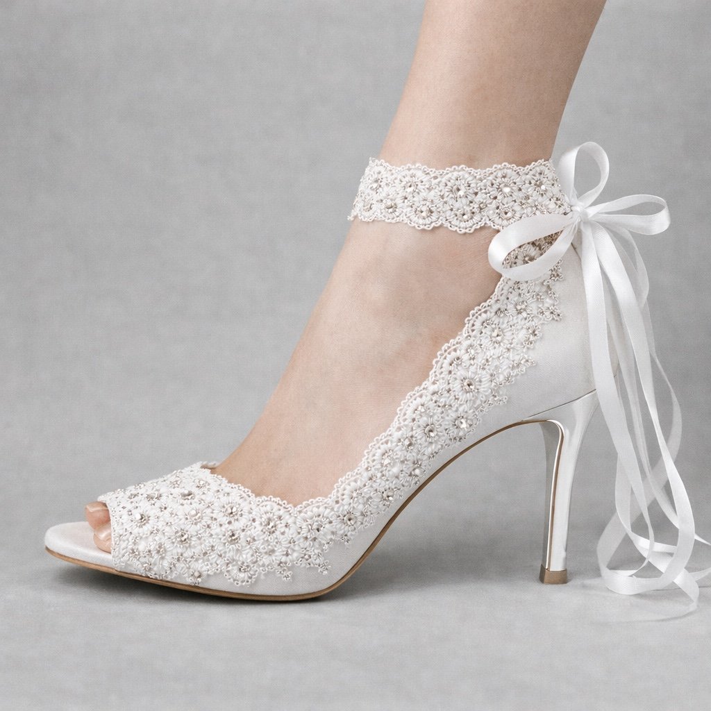 EDNA Pearl Lace Bridal Stiletto