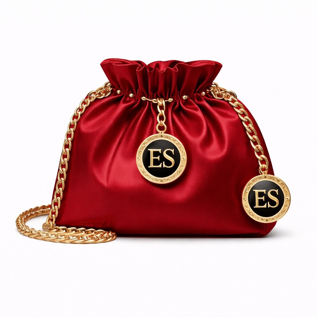 ES Rouge Satin Evening Bag